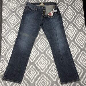 Vintage Lucky Brand Jeans Mens 36x33 Blue Slim Bootleg Button Fly Y2K*read